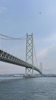 明石海峡大橋 景色 明石海峡大橋 景色 風景,空,海の写真素材