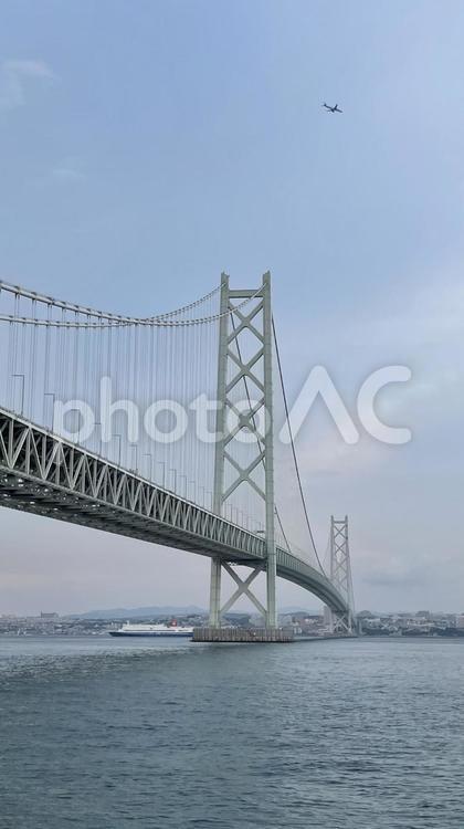 明石海峡大橋　景色 風景,空,海の写真素材