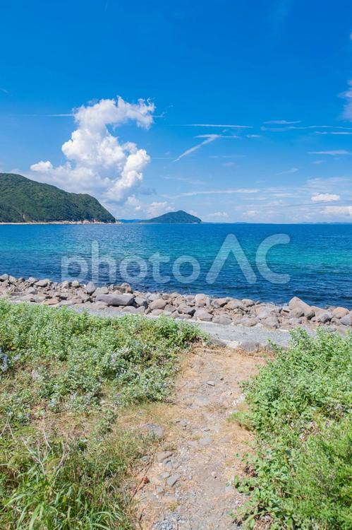 海岸沿いから眺める風景 海,空,風景の写真素材