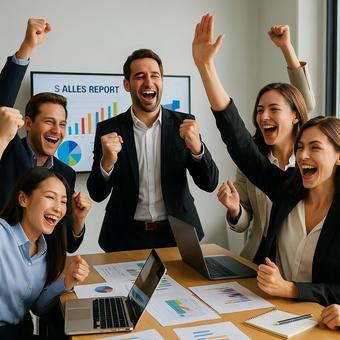 チームの成功を祝福の写真