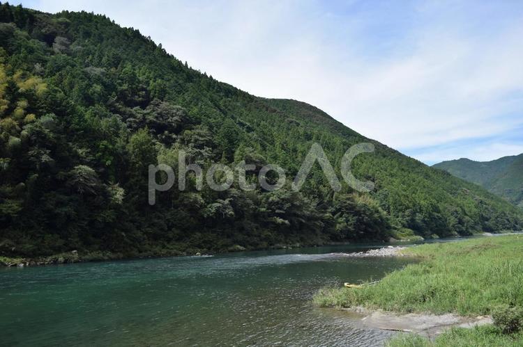 【高知】仁淀川の風景 仁淀川,川,水の写真素材