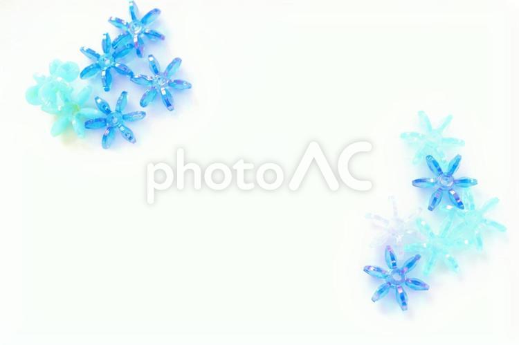 ブルーの花のフレーム 爽やか,ブルー,花の写真素材