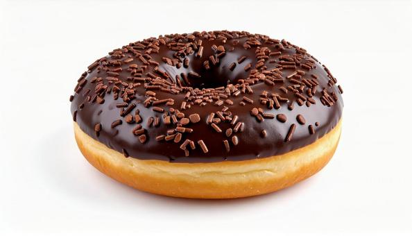白い背景にチョコドーナツ 白い背景にチョコドーナツの写真