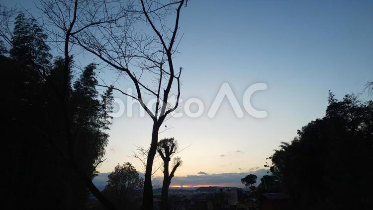 夕方-須惠町 植木 夕方,夕暮れ,薄暗いの写真素材