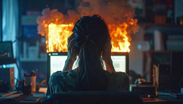 パソコンが炎上して困っている パソコンが炎上して困っているの写真