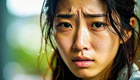 泣き顔の日本人の女性 泣き顔の日本人の女性の写真