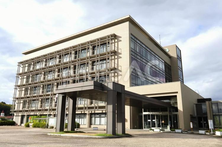 精華町役場・町立図書館　建物外観 精華町役場,町立図書館,精華町の写真素材