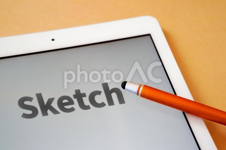 タブレットのイメージ【Sketch】 sketch,スケッチ,タブレットの写真素材