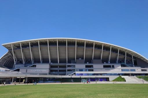 エディオンピースウイング広島 エディオンピースウイング広島 サッカー場,ピースウイング,エディオンピースウイング広島の写真素材