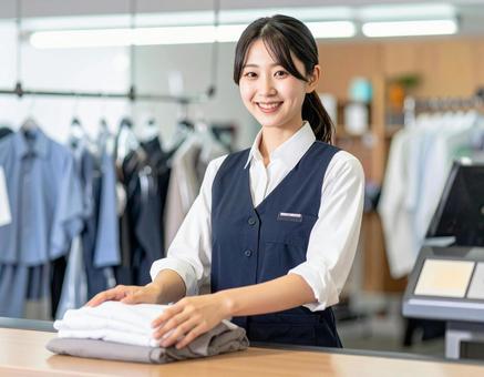 クリーニング受付社員日本人の写真