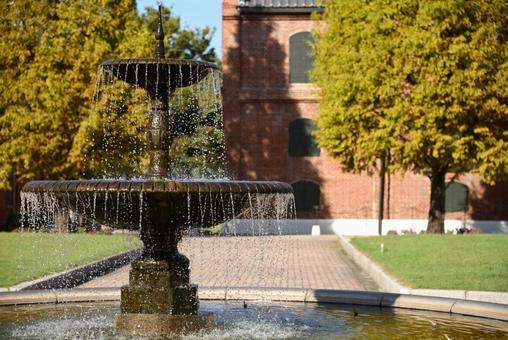 噴水2 噴水,広場,水の写真素材