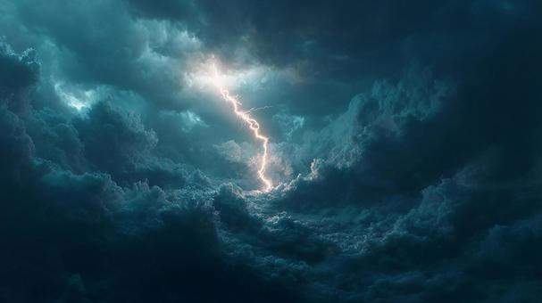 激しい雷鳴と稲妻の夜 激しい雷鳴と稲妻の夜の写真