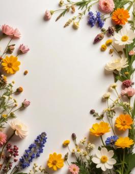 野花の優しいフレームの写真