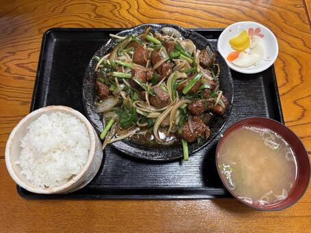 定食屋のレバニラ炒め定食 レバニラ定食,料理写真,食事の写真素材