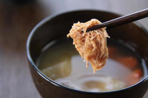 毛蟹汁 味噌汁 毛蟹汁 味噌汁の写真