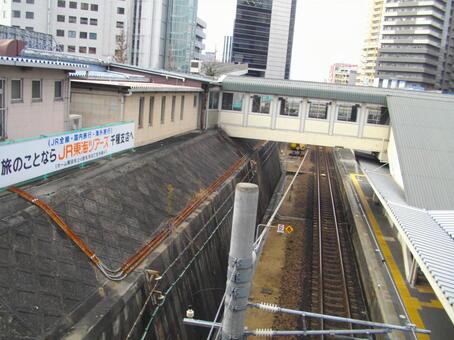 JR千種駅前の線路 JR千種駅前の線路の写真