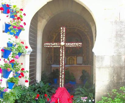 パティオ祭り　花の十字架 パティオ祭り,アンダルシア,中庭の写真素材