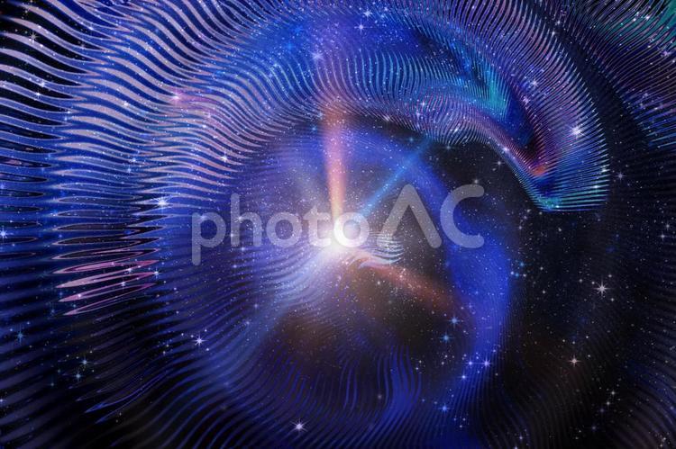 宇宙イメージ素材/恒星とオーロラ波動光 宇宙,星空,恒星の写真素材