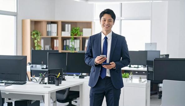 オフィスで働く日本人システムエンジニア オフィスで働く日本人システムエンジニアの写真