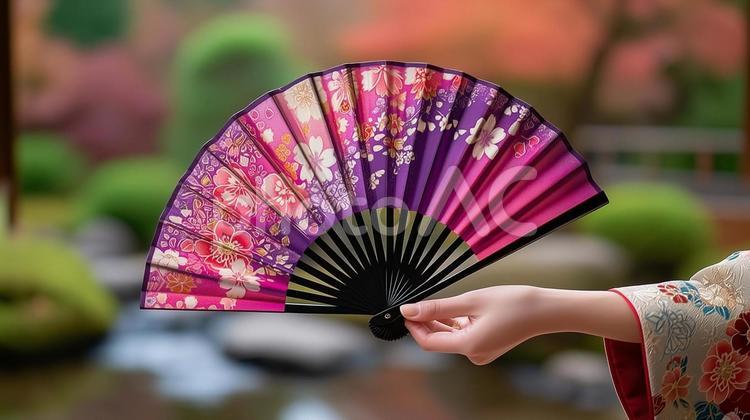 扇子を持つ女性の手 扇子,扇,踊りの写真素材