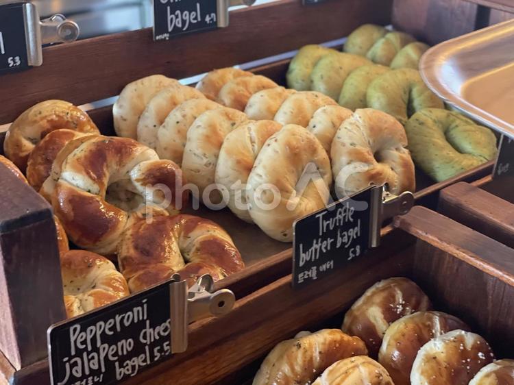 ベーグル パン,パン屋,惣菜パンの写真素材