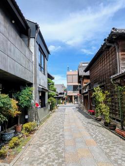 小江戸川越の風景 川越,小江戸川越,石垣の写真素材