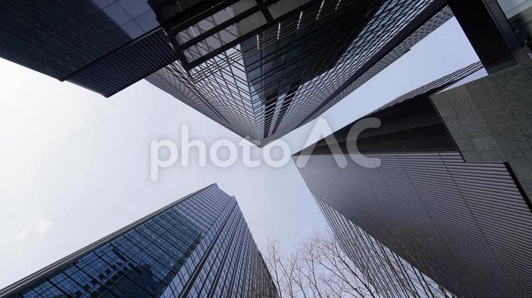 新宿のビル群と空14 ビル,高層ビル,都会の写真素材