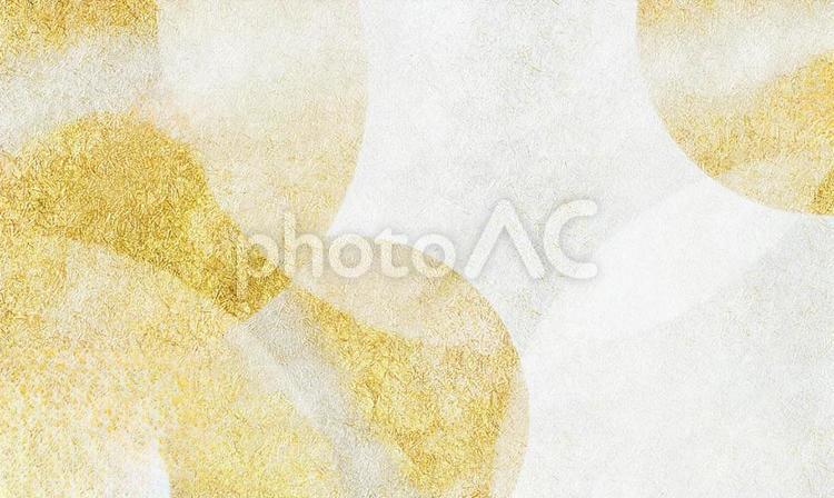 白和紙と金色模様の背景素材 和紙,白色,金の写真素材