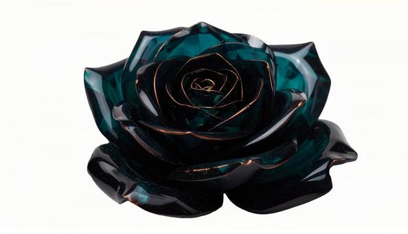 光沢感のある深緑の薔薇(背景透過) 光沢感のある深緑の薔薇(背景透過)の写真