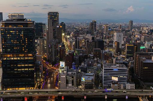 都市夜景 都市夜景 ステーションワン,淀屋橋,大阪の写真素材