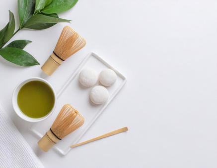抹茶の和菓子 抹茶の和菓子 の写真