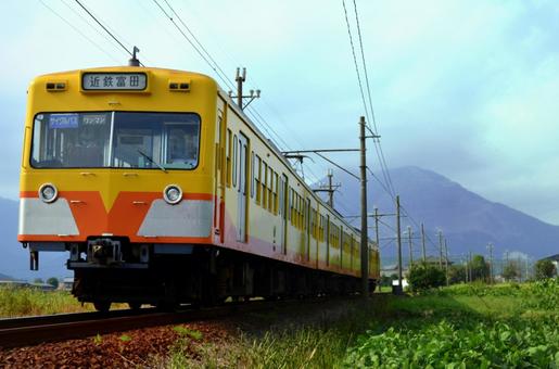 電車と山 三岐鉄道三岐線 電車と山 三岐鉄道三岐線 山,電車,三岐鉄道の写真素材