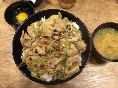 すたみな丼セット すたみな丼,味噌汁,丼の写真素材