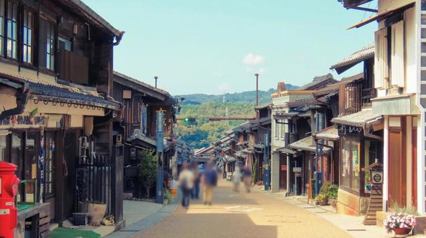 岩村城下町 岩村城下町 岩村町,城下町,商店街の写真素材