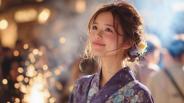 浴衣姿の女性　の写真