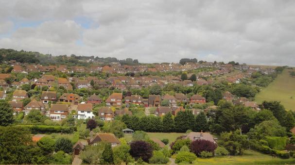 南部イギリスの街並み 南部イギリスの街並み イギリス,街並み,空の写真素材