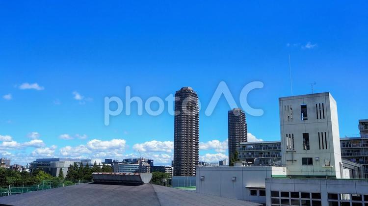 初秋の東京・高所から見る街（江東区猿江） 初秋,江東区,下町の写真素材