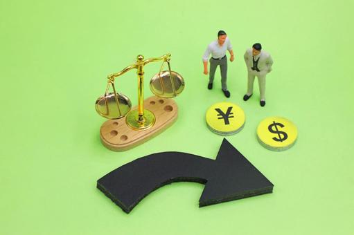円安と円高の為替のイメージ 円安と円高の為替のイメージ 円安,円高,為替の写真素材
