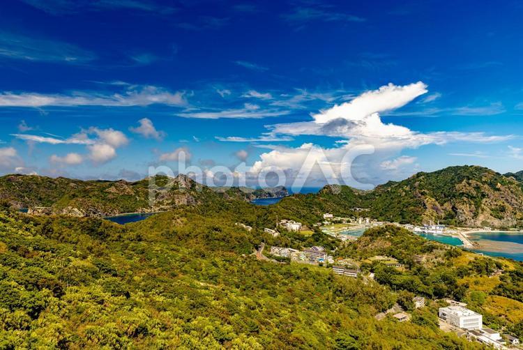 小笠原諸島　三日月山展望台から望む絶景　 父島,小笠原諸島,三日月山の写真素材