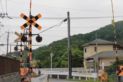 踏切 鉄道,日本,埼玉の写真素材