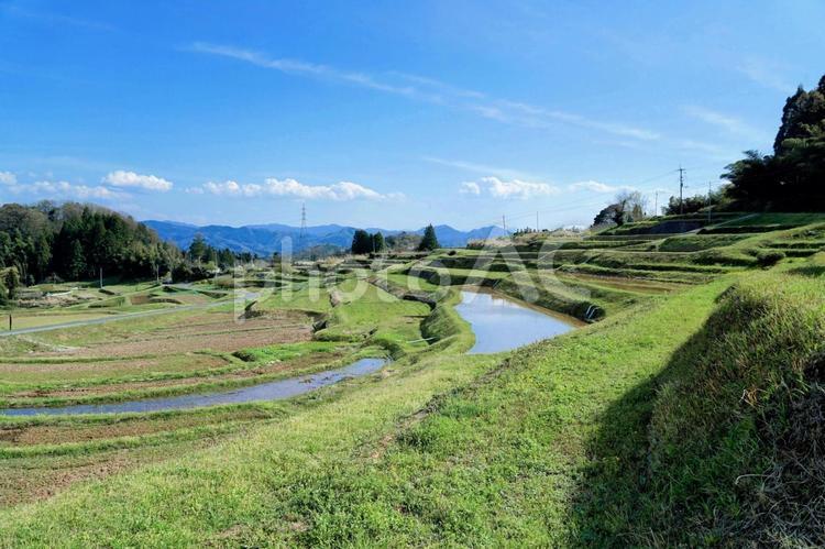 中山間地域・島根県雲南市山王寺の棚田 中山間地域,山村,人口減少の写真素材