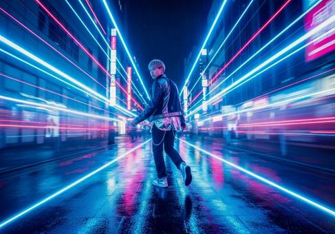 サイバーパンク都市ストリートファッション サイバーパンク都市ストリートファッションの写真