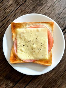 Photo, toast, cheese, ham, 
