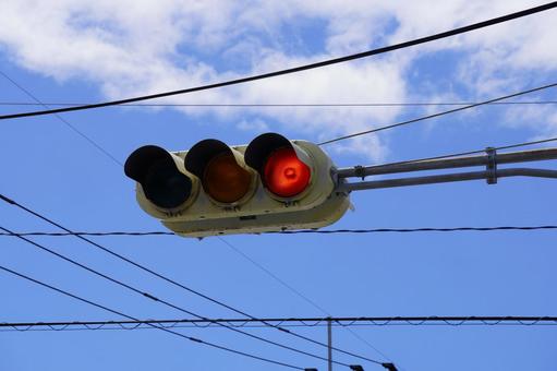 信号機 信号機 信号,電球式,支柱の写真素材