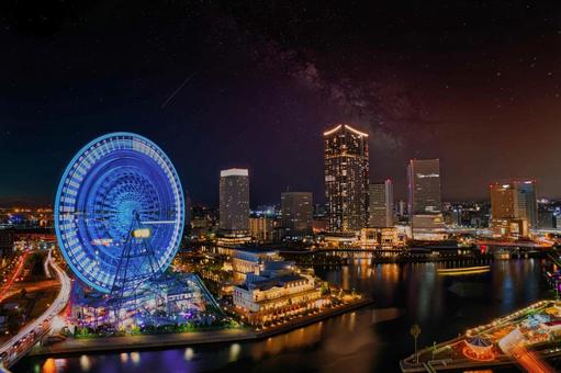 横浜（夜景） 横浜,みなとみらい,桜木町の写真素材