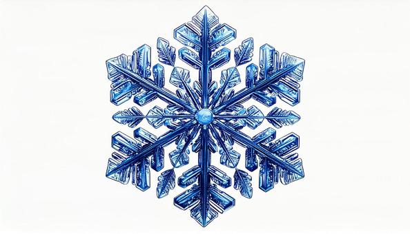 六角形の雪の結晶 青色 デザイン素材 六角形の雪の結晶 青色 デザイン素材の写真