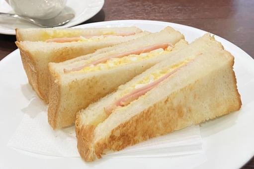 ハムたまごサンド ハムたまごサンド,サンドイッチ,玉子の写真素材