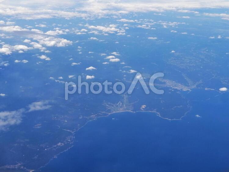 空撮　海　空　地上 空撮,地上,空の写真素材