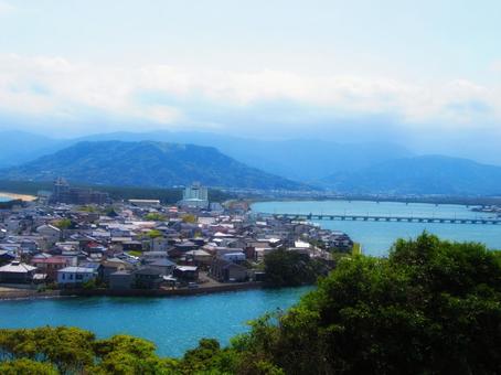 唐津城から見た風景 唐津城から見た風景 島,海,唐津城の写真素材