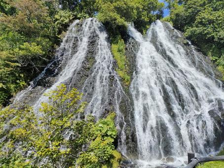 オシンコシンの滝 滝,知床,北海道の写真素材